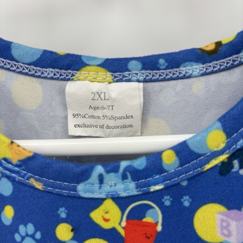 Blues Clues‎ Dress Girls 6 - 7 Blue Short Sleeve Josh All Over Print T Shirt - Picture 5 of 10